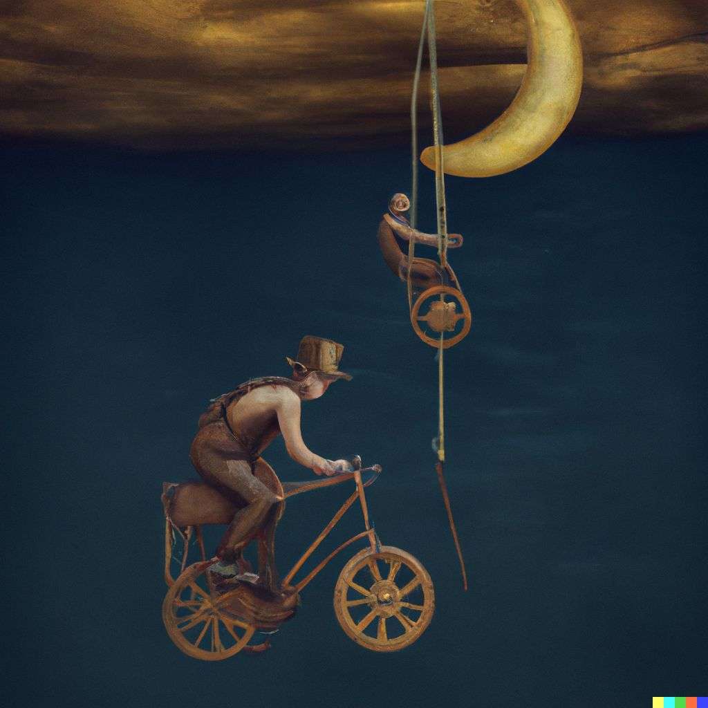 the discovery of gravity, digital art, steampunk